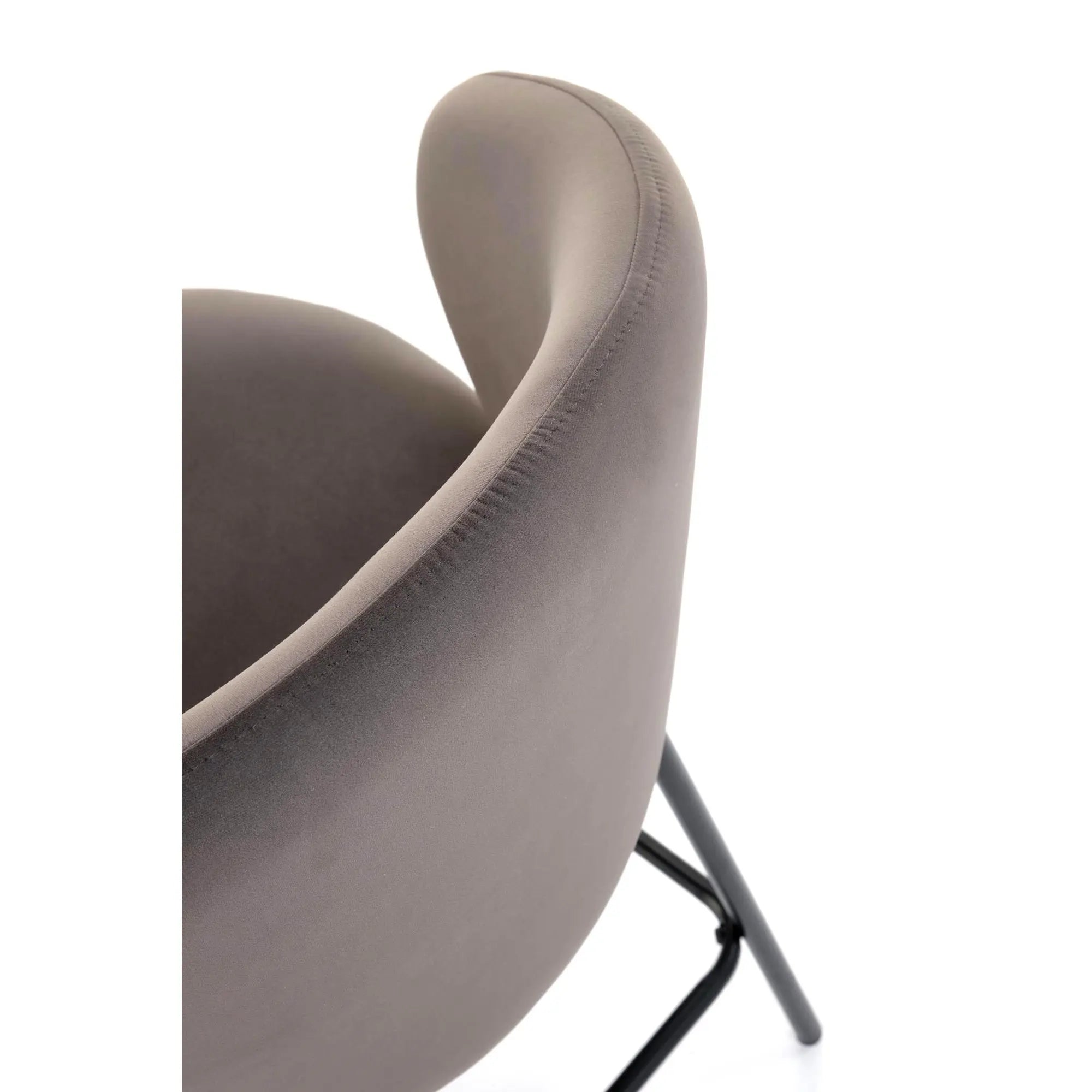 Scaun bar H121, gri - Mavel 14/negru, stofa catifelata/metal, 51x50x92 cm