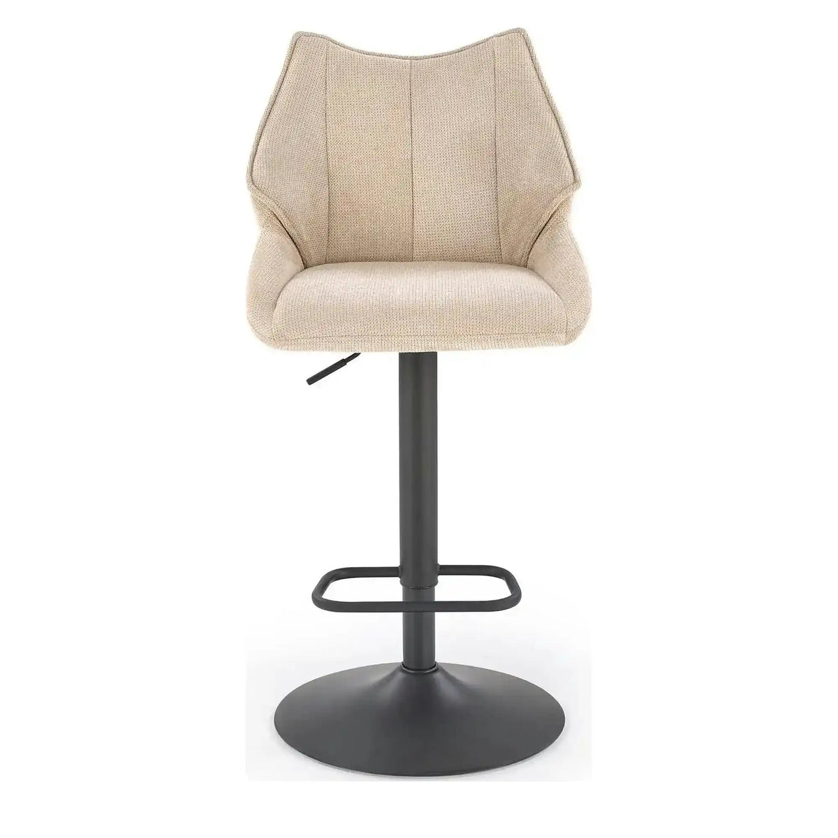Scaun bar H122, bej/negru, stofa clasica/metal, 50x54x96/118 cm