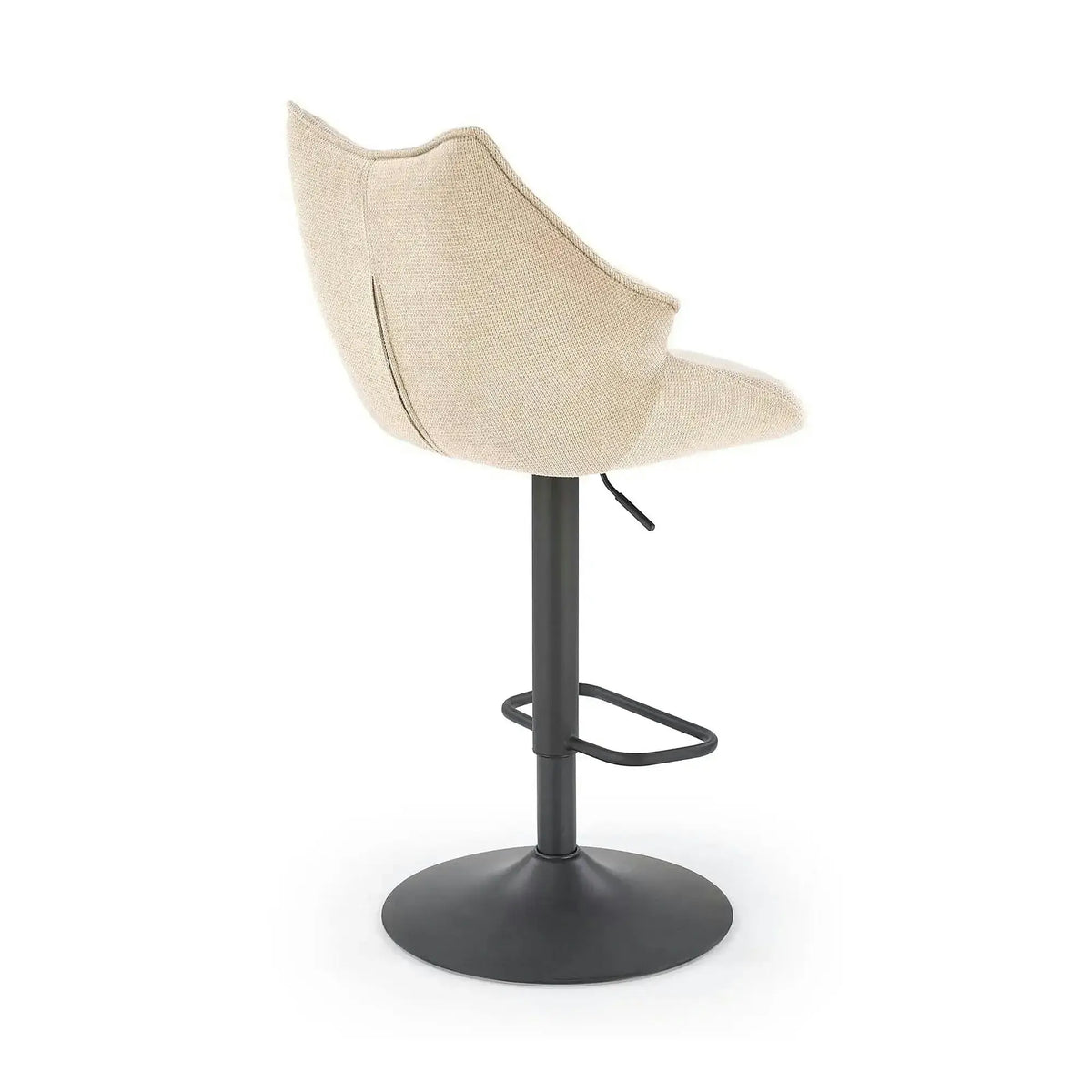 Scaun bar H122, bej/negru, stofa clasica/metal, 50x54x96/118 cm