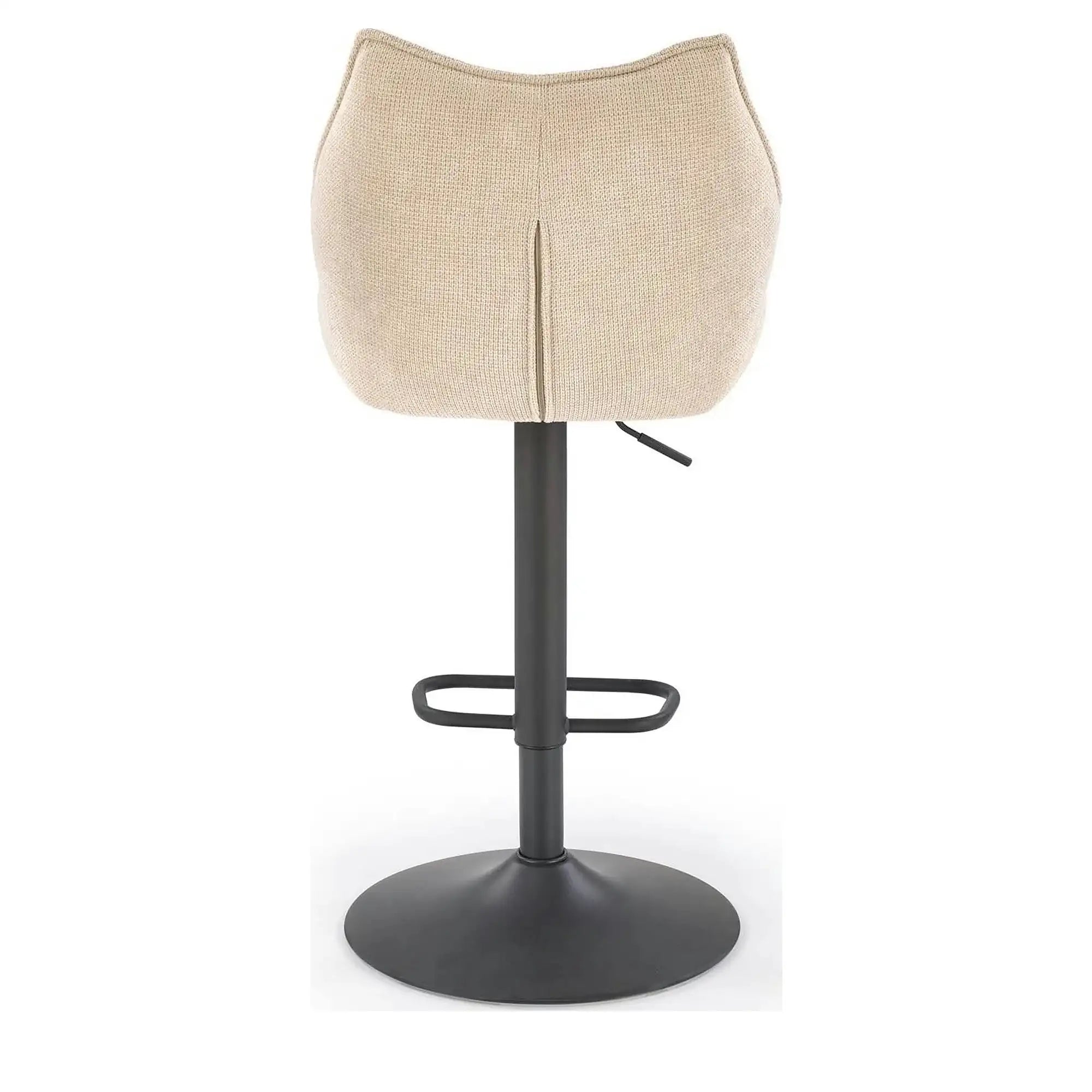 Scaun bar H122, bej/negru, stofa clasica/metal, 50x54x96/118 cm