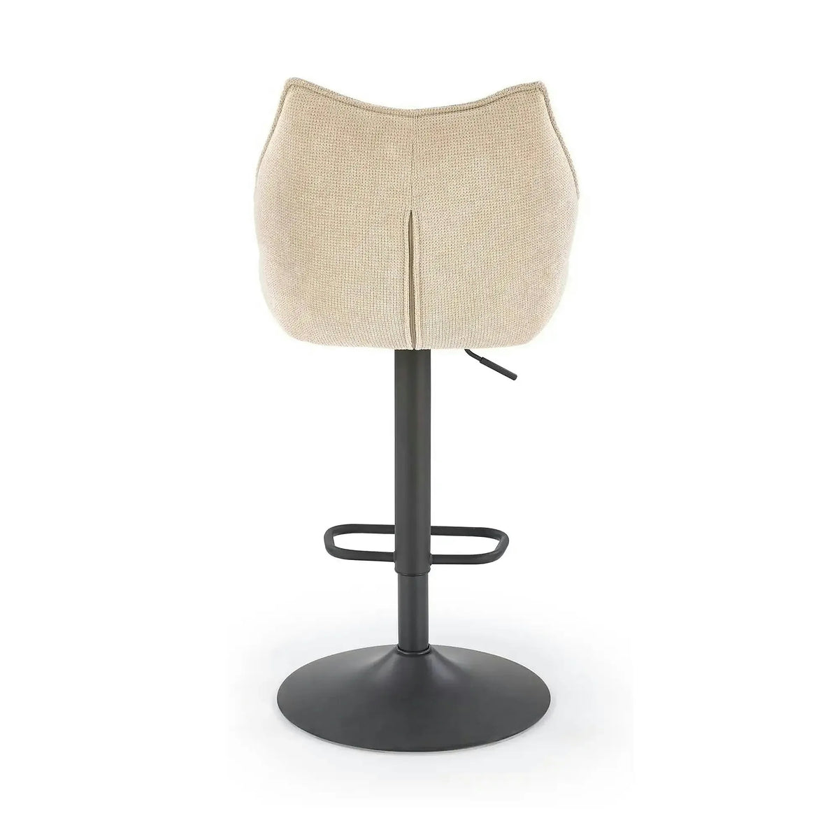 Scaun bar H122, bej/negru, stofa clasica/metal, 50x54x96/118 cm