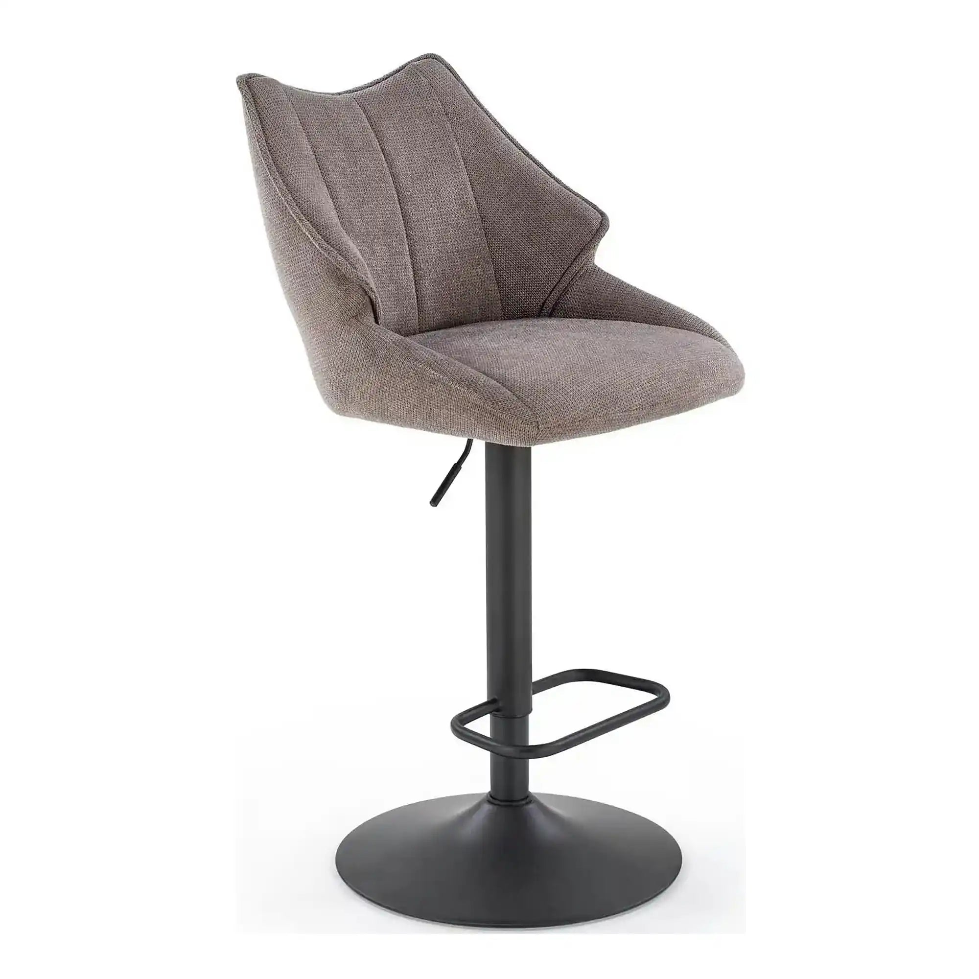 Scaun bar H122, gri - Vardo 11/negru, stofa clasica/metal, 50x54x96/118 cm