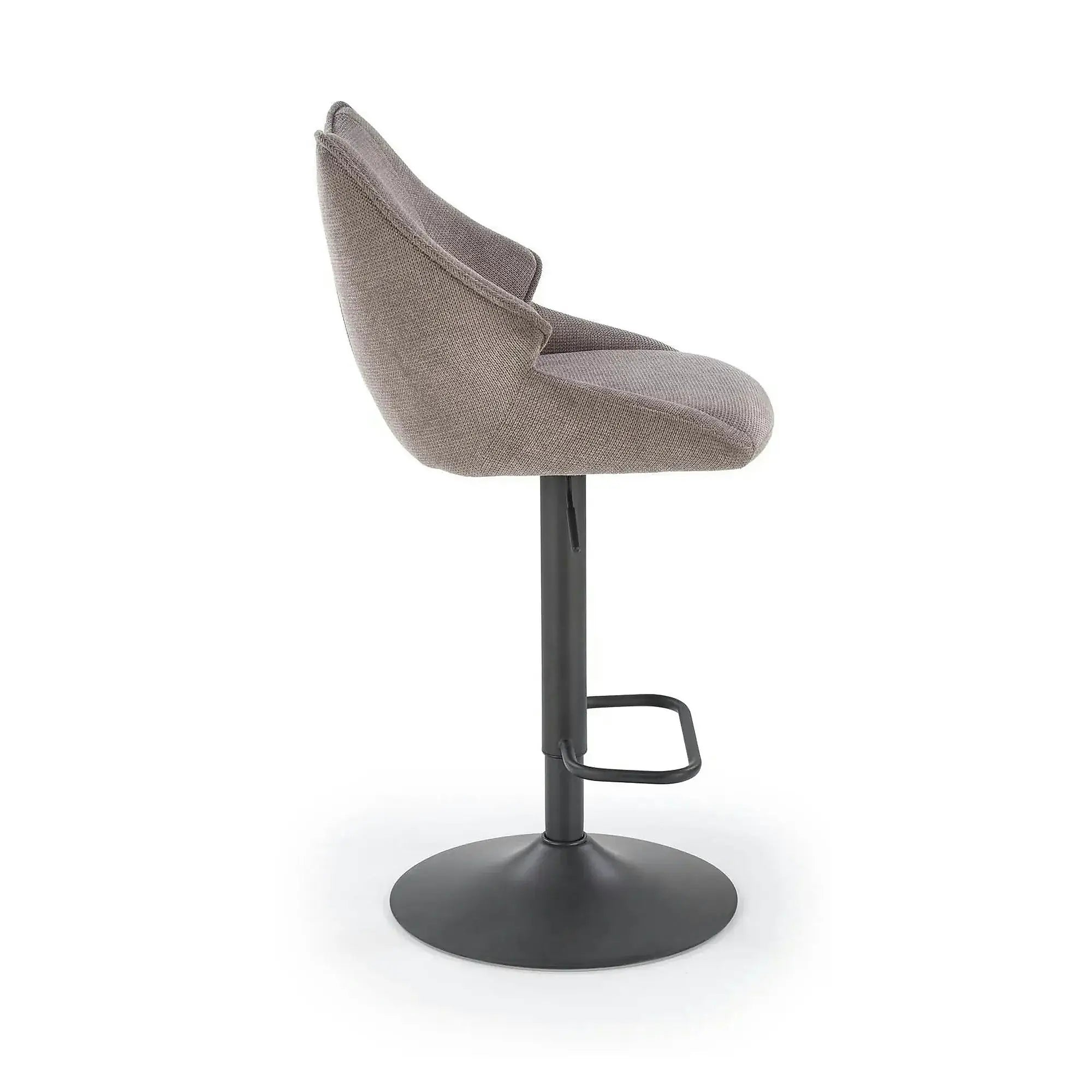 Scaun bar H122, gri - Vardo 11/negru, stofa clasica/metal, 50x54x96/118 cm
