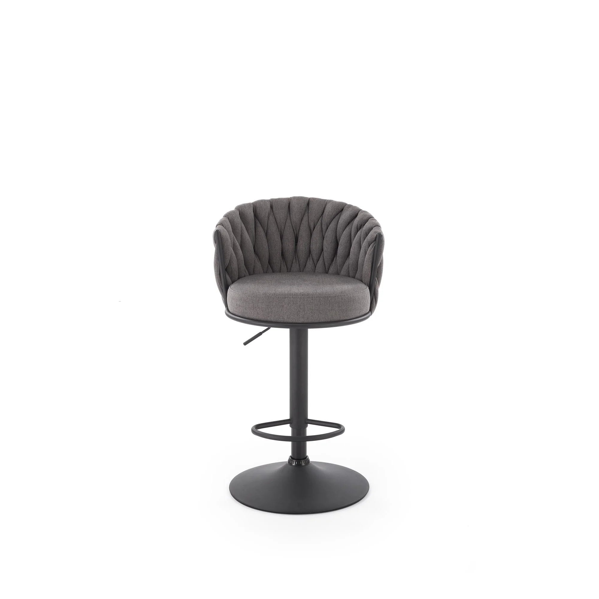 Scaun bar H125, gri - Nea 15, stofa clasica/otel, 53x54x90/105 cm