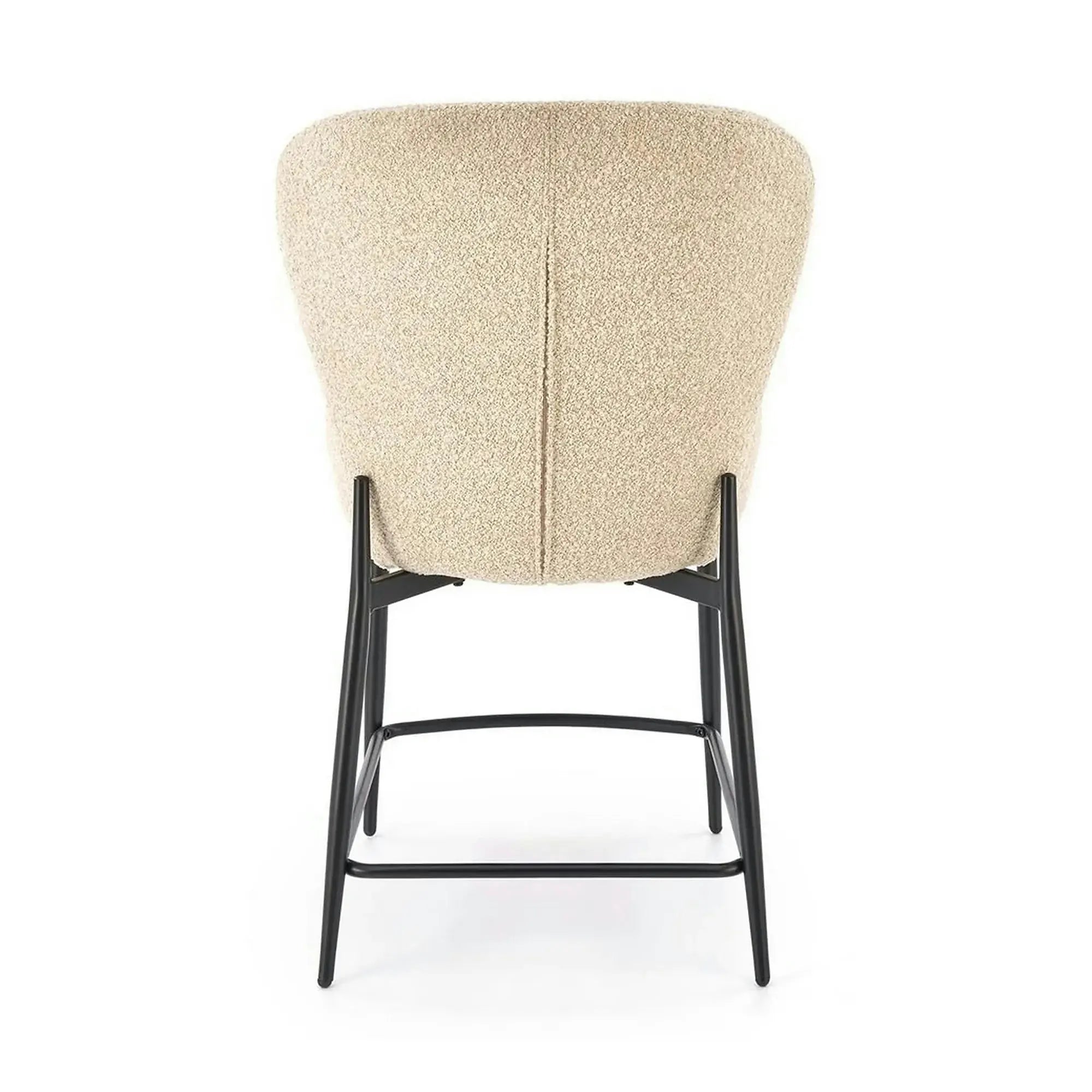 Scaun bar H126, bej/negru, stofa/metal, 57x61x95 cm