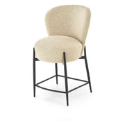 Scaun bar H126, bej/negru, stofa/metal, 57x61x95 cm