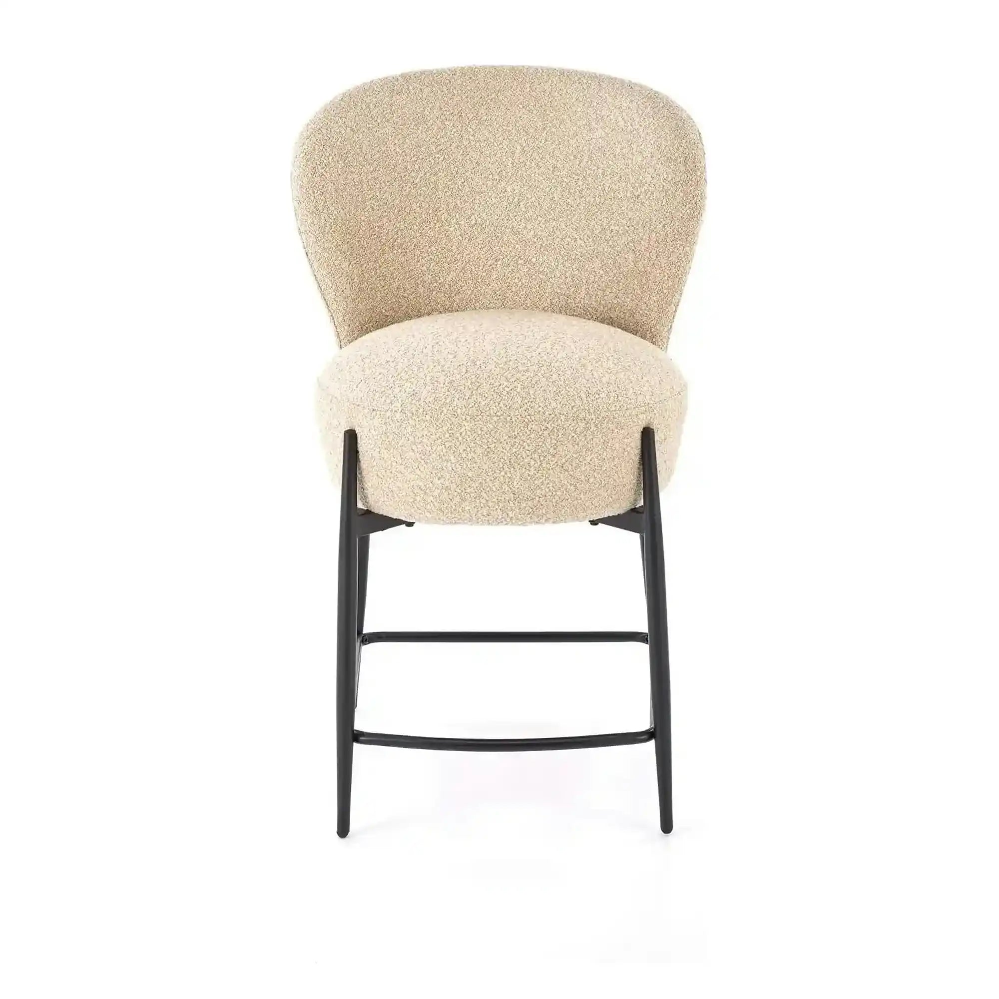 Scaun bar H126, bej/negru, stofa/metal, 57x61x95 cm