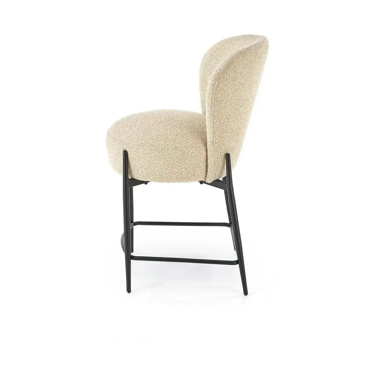 Scaun bar H126, bej/negru, stofa/metal, 57x61x95 cm