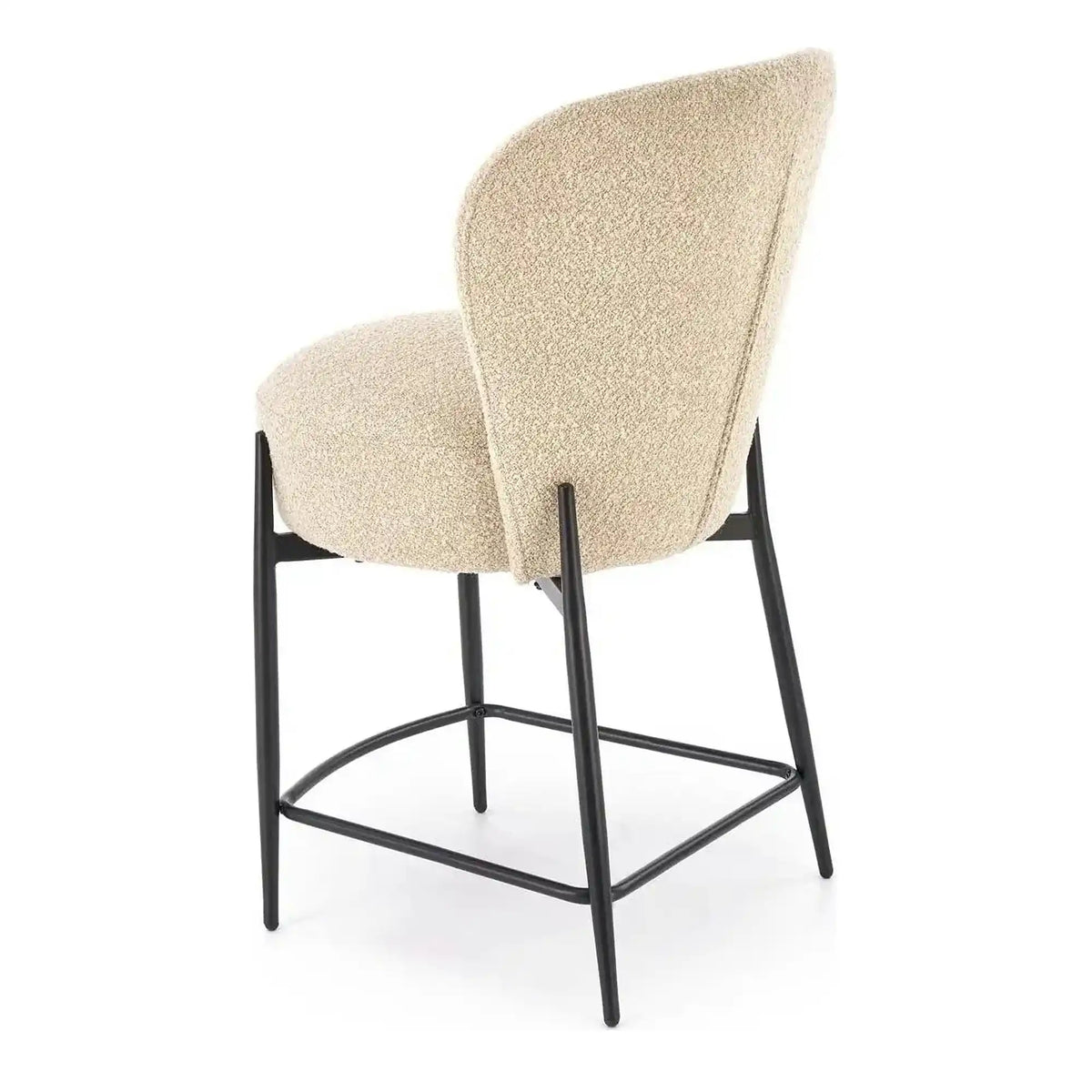 Scaun bar H126, bej/negru, stofa/metal, 57x61x95 cm