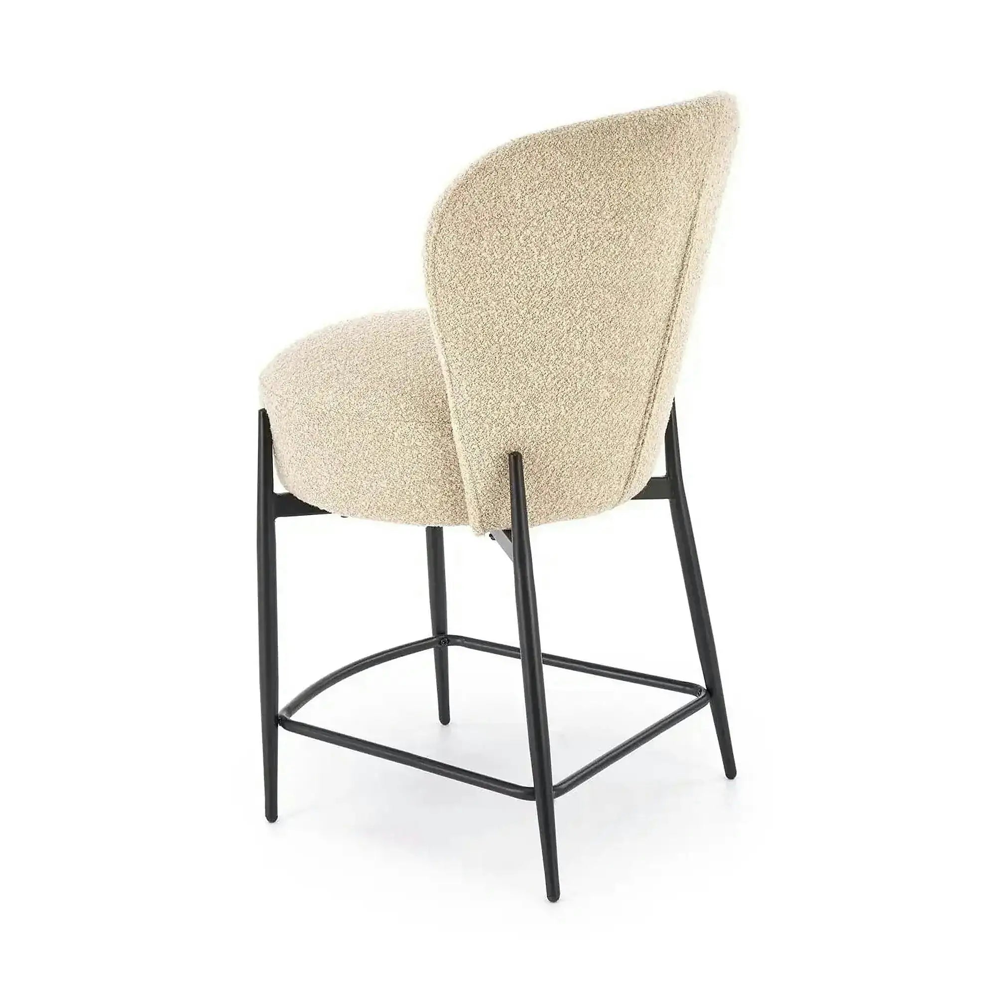 Scaun bar H126, bej/negru, stofa/metal, 57x61x95 cm