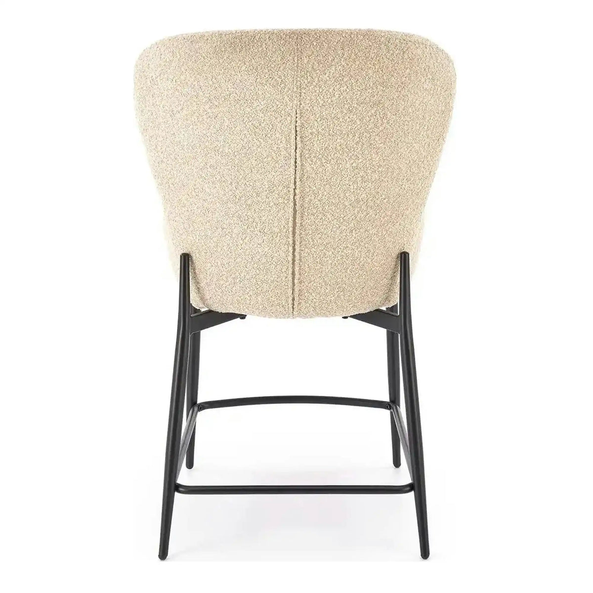 Scaun bar H126, bej/negru, stofa/metal, 57x61x95 cm