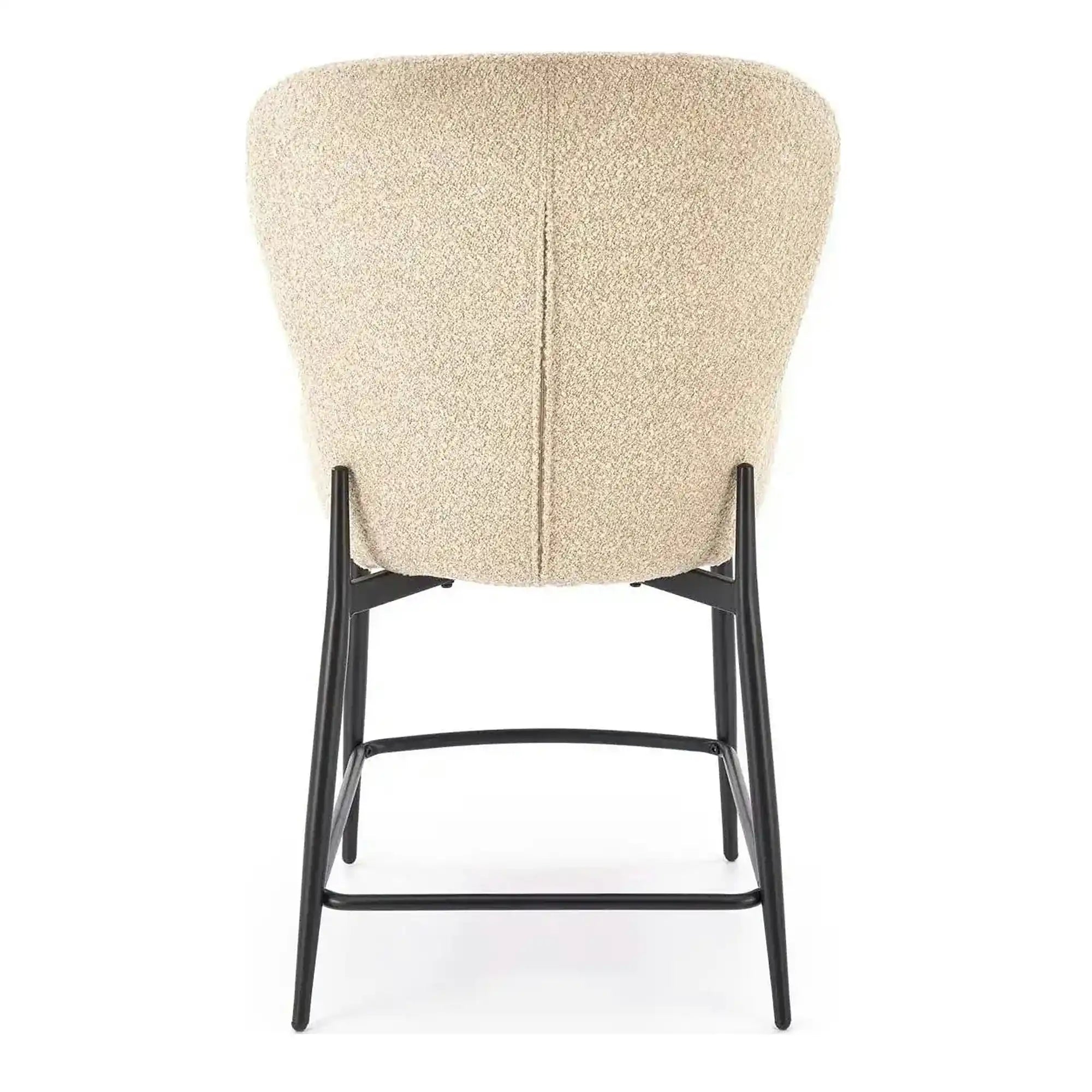Scaun bar H126, bej/negru, stofa/metal, 57x61x95 cm
