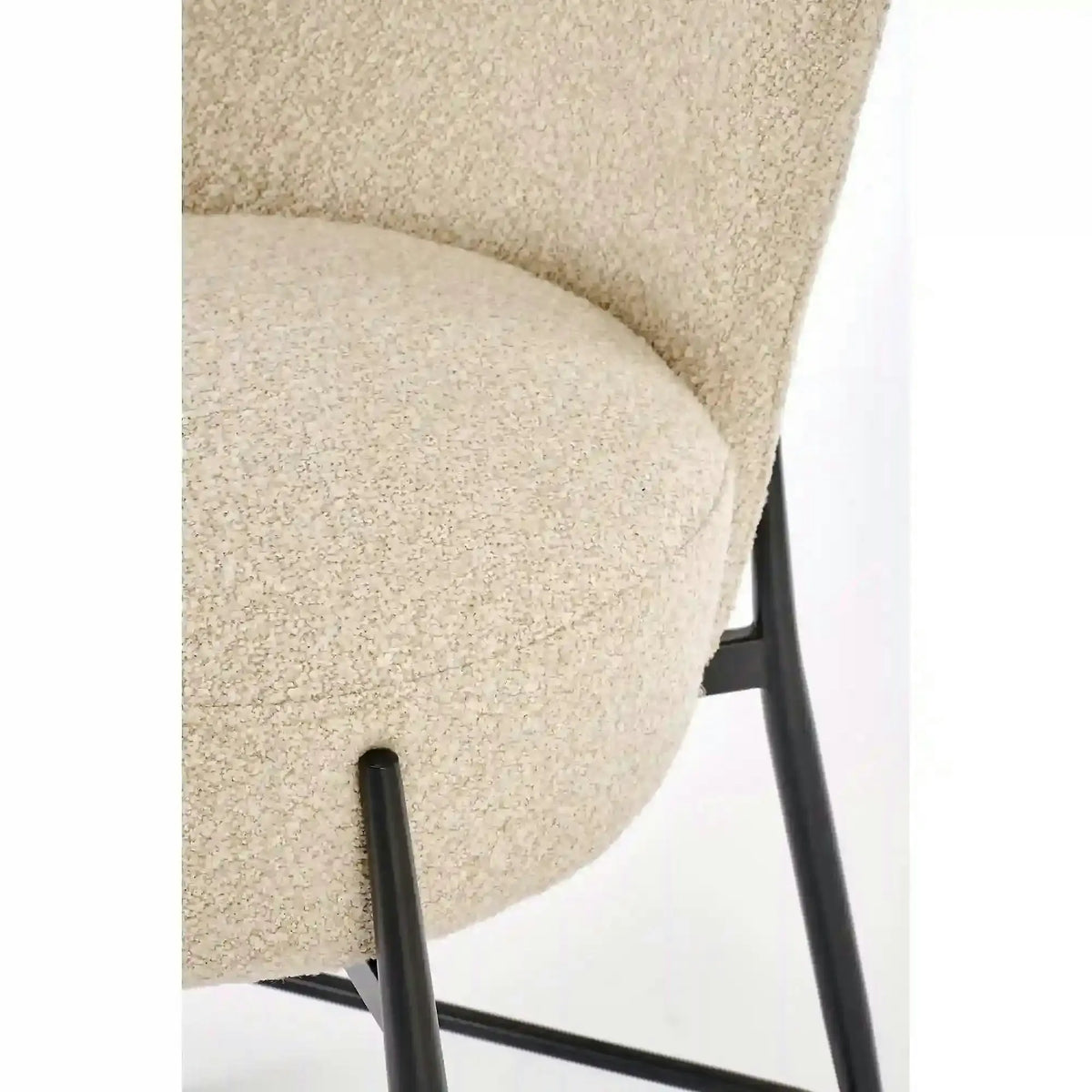 Scaun bar H126, bej/negru, stofa/metal, 57x61x95 cm