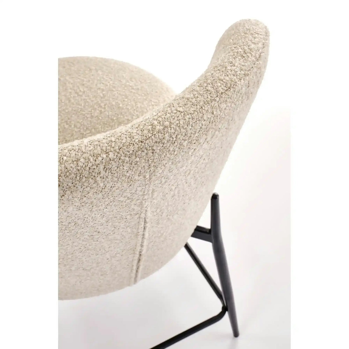 Scaun bar H126, bej/negru, stofa/metal, 57x61x95 cm