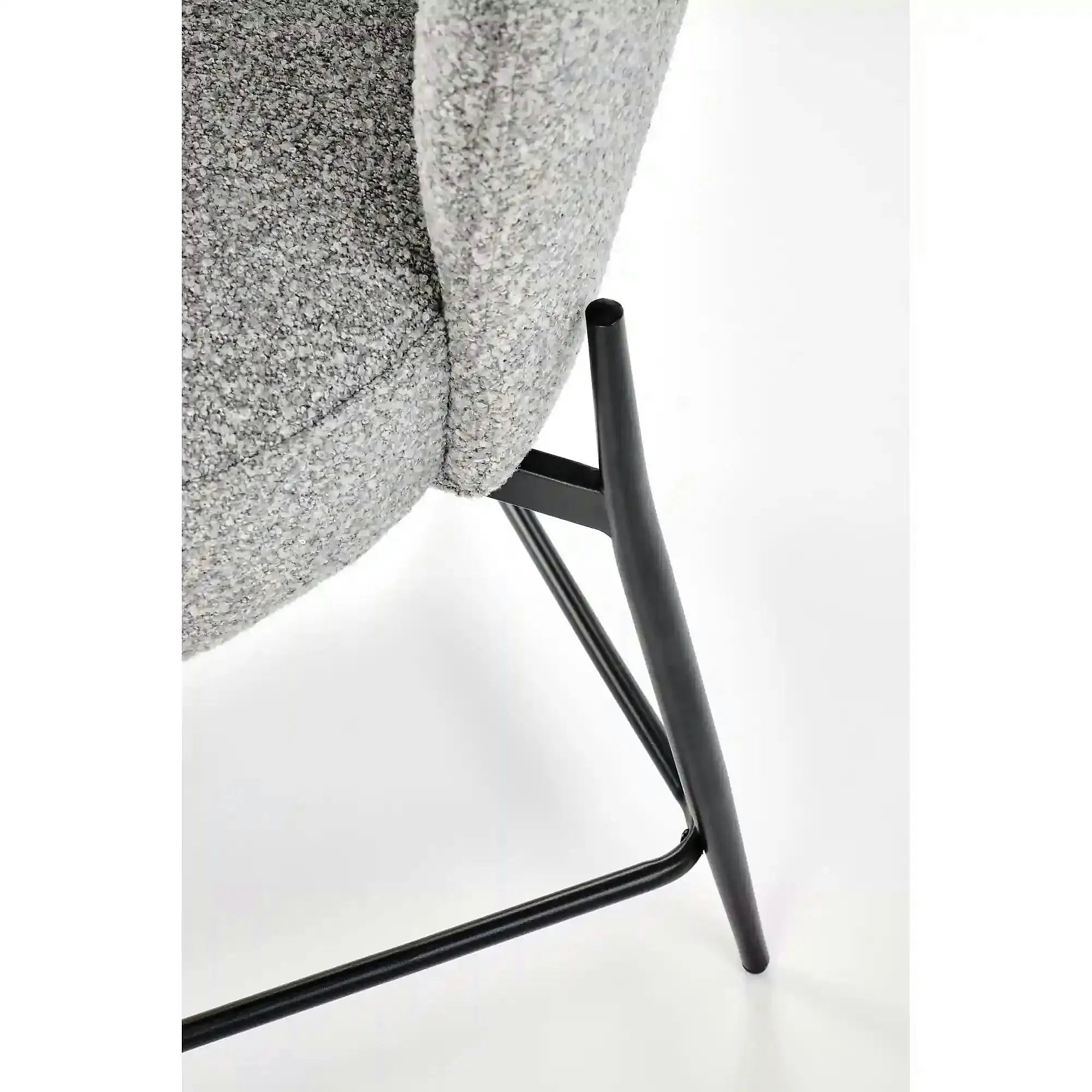 Scaun bar H126, gri/negru, stofa/metal, 57x61x95 cm