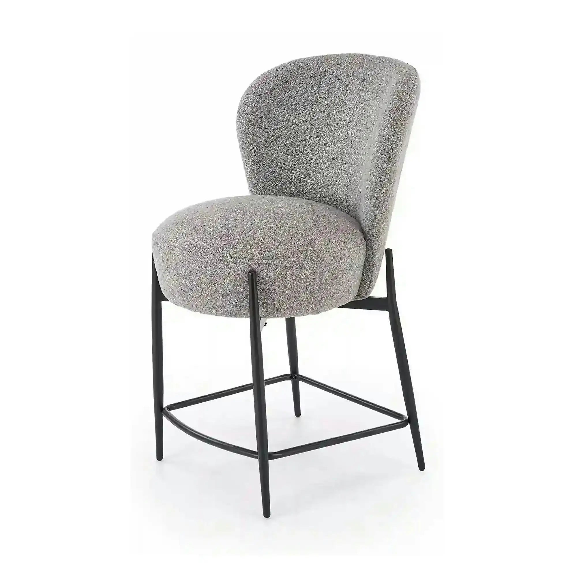 Scaun bar H126, gri/negru, stofa/metal, 57x61x95 cm