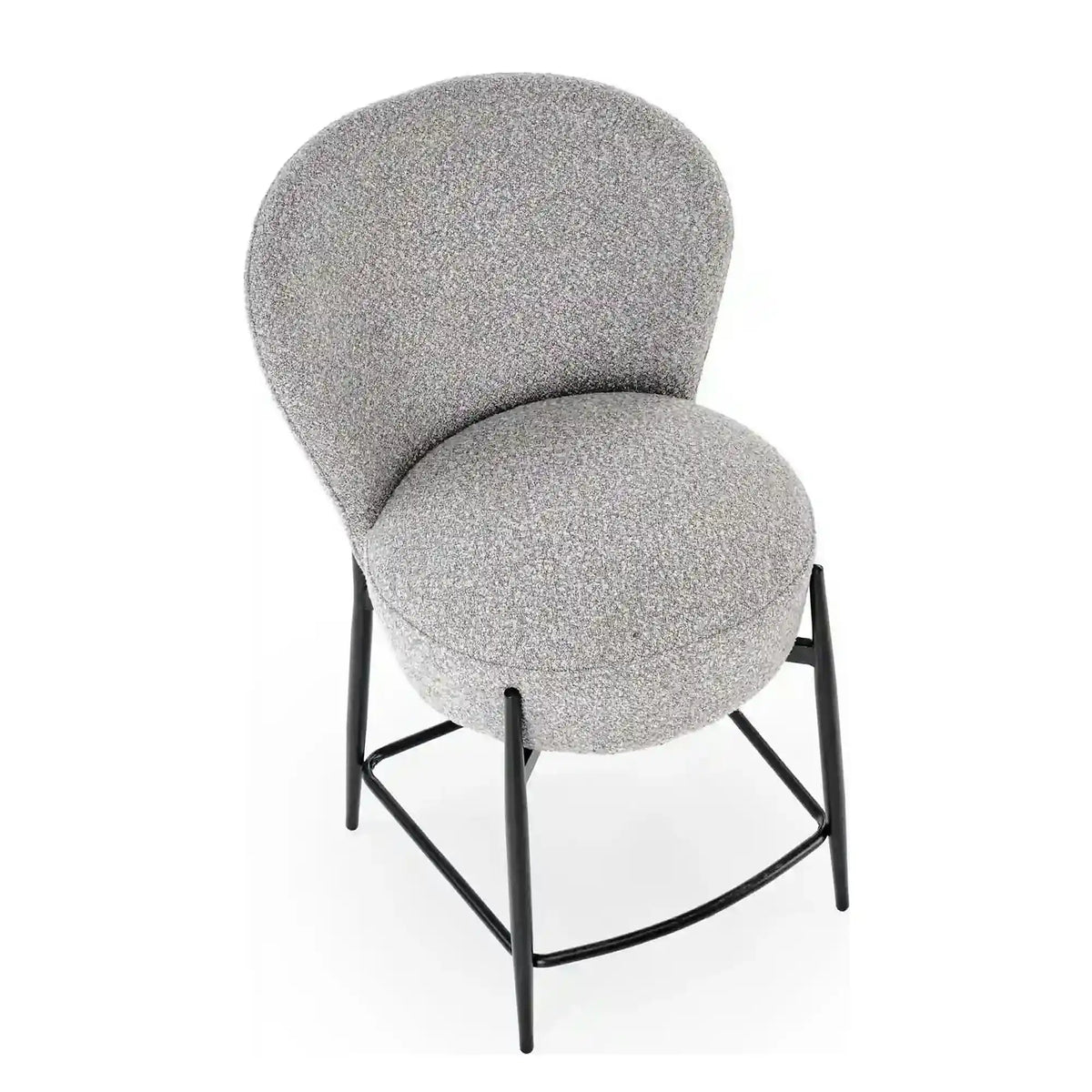 Scaun bar H126, gri/negru, stofa/metal, 57x61x95 cm