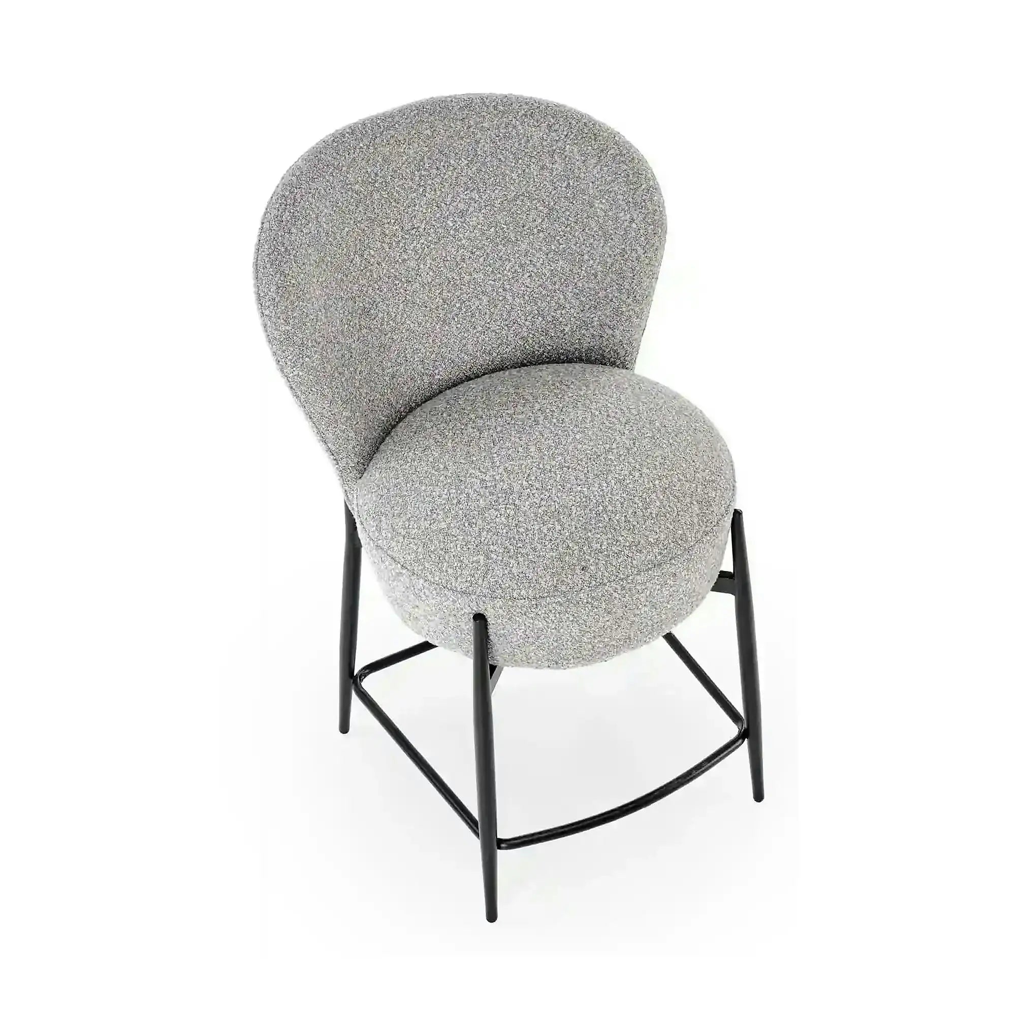 Scaun bar H126, gri/negru, stofa/metal, 57x61x95 cm