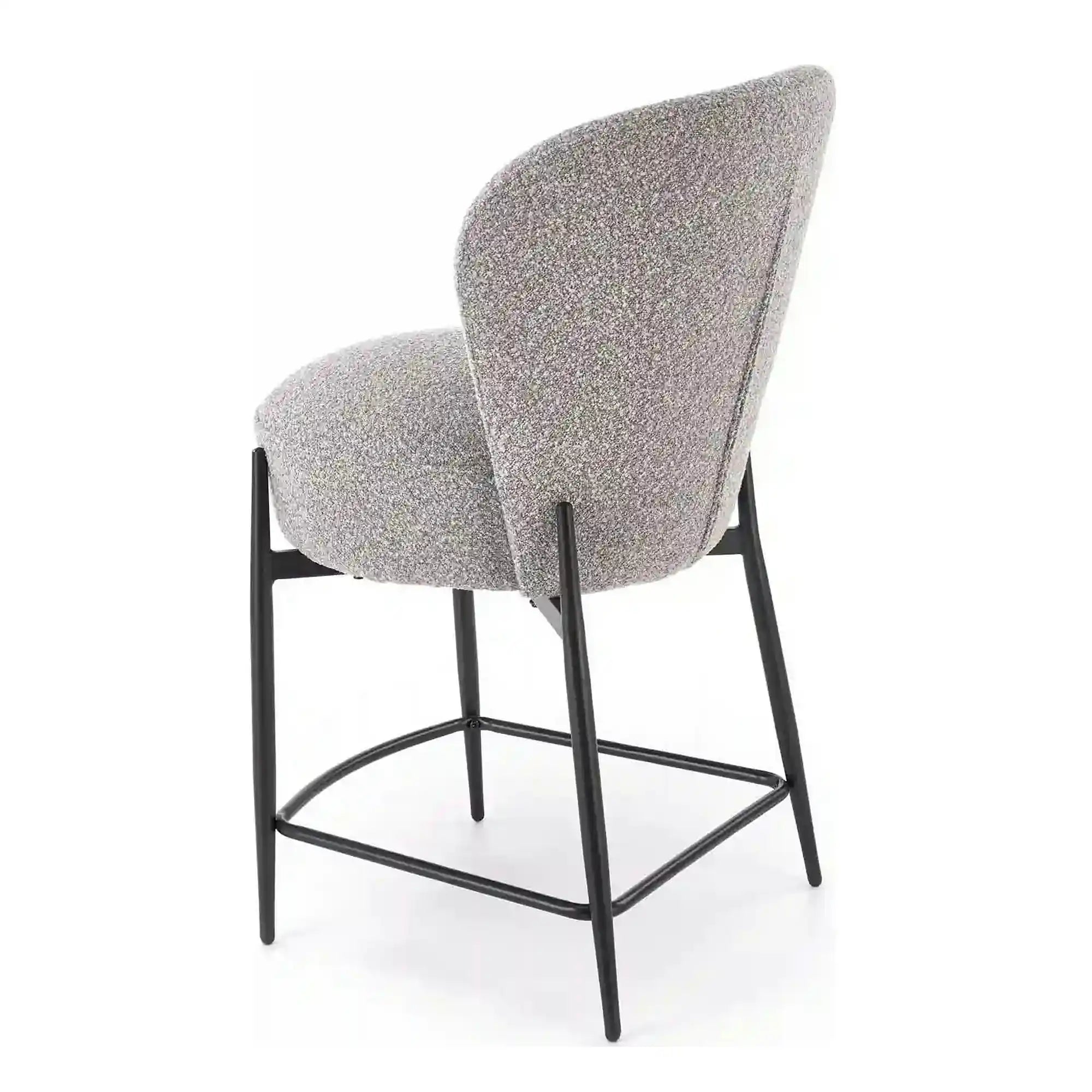 Scaun bar H126, gri/negru, stofa/metal, 57x61x95 cm
