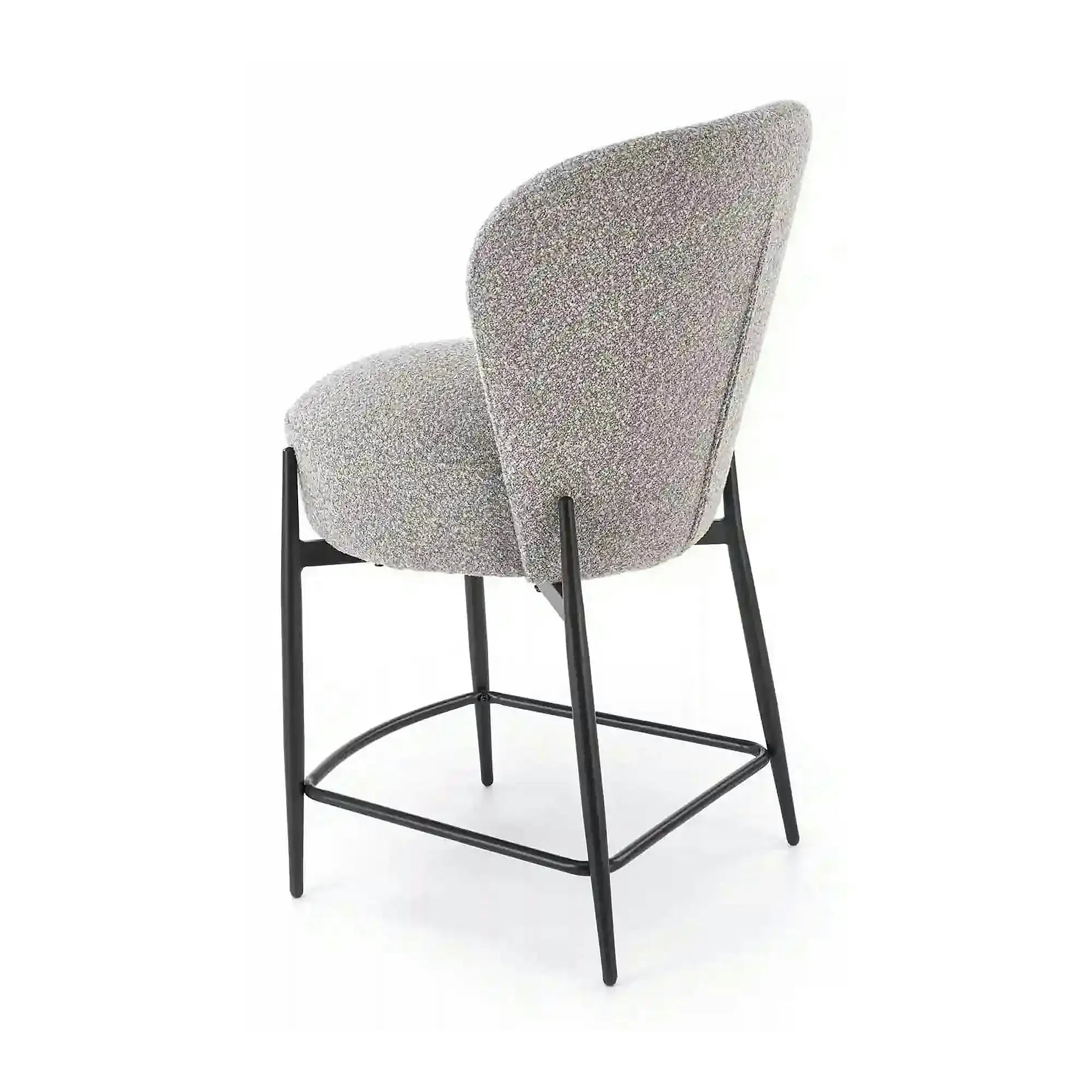 Scaun bar H126, gri/negru, stofa/metal, 57x61x95 cm