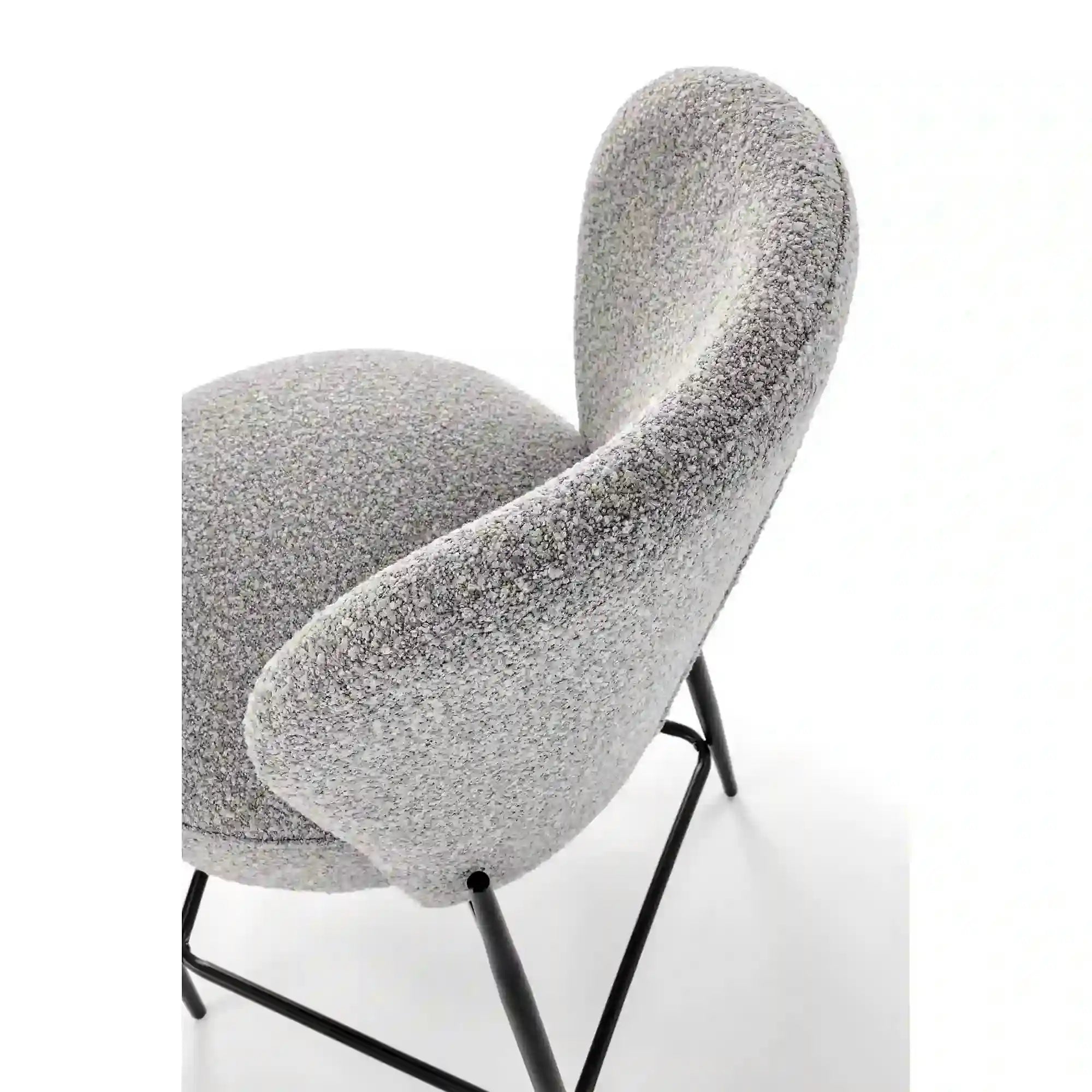 Scaun bar H126, gri/negru, stofa/metal, 57x61x95 cm
