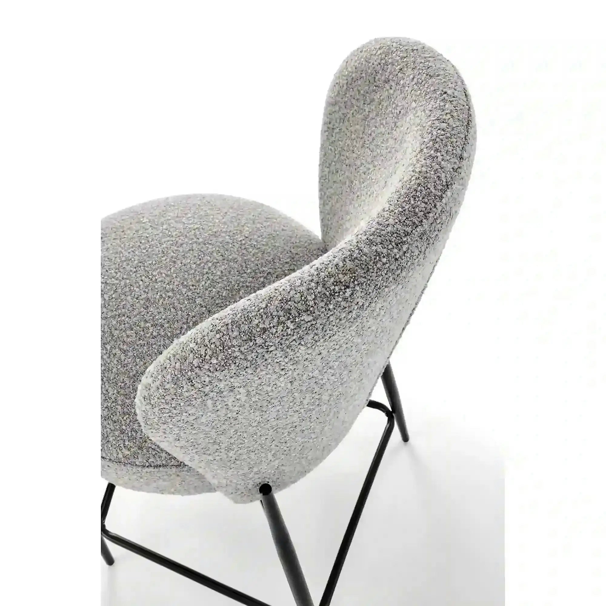 Scaun bar H126, gri/negru, stofa/metal, 57x61x95 cm