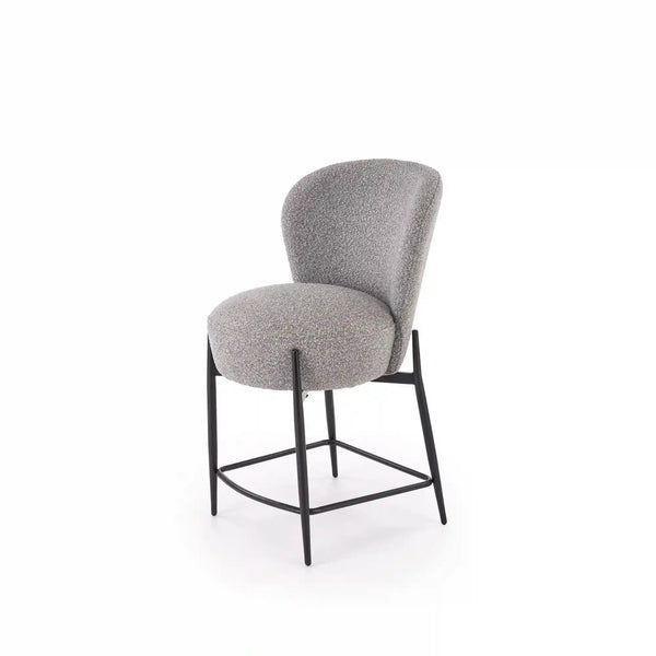 Scaun bar H126, gri/negru, stofa/metal, 57x61x95 cm