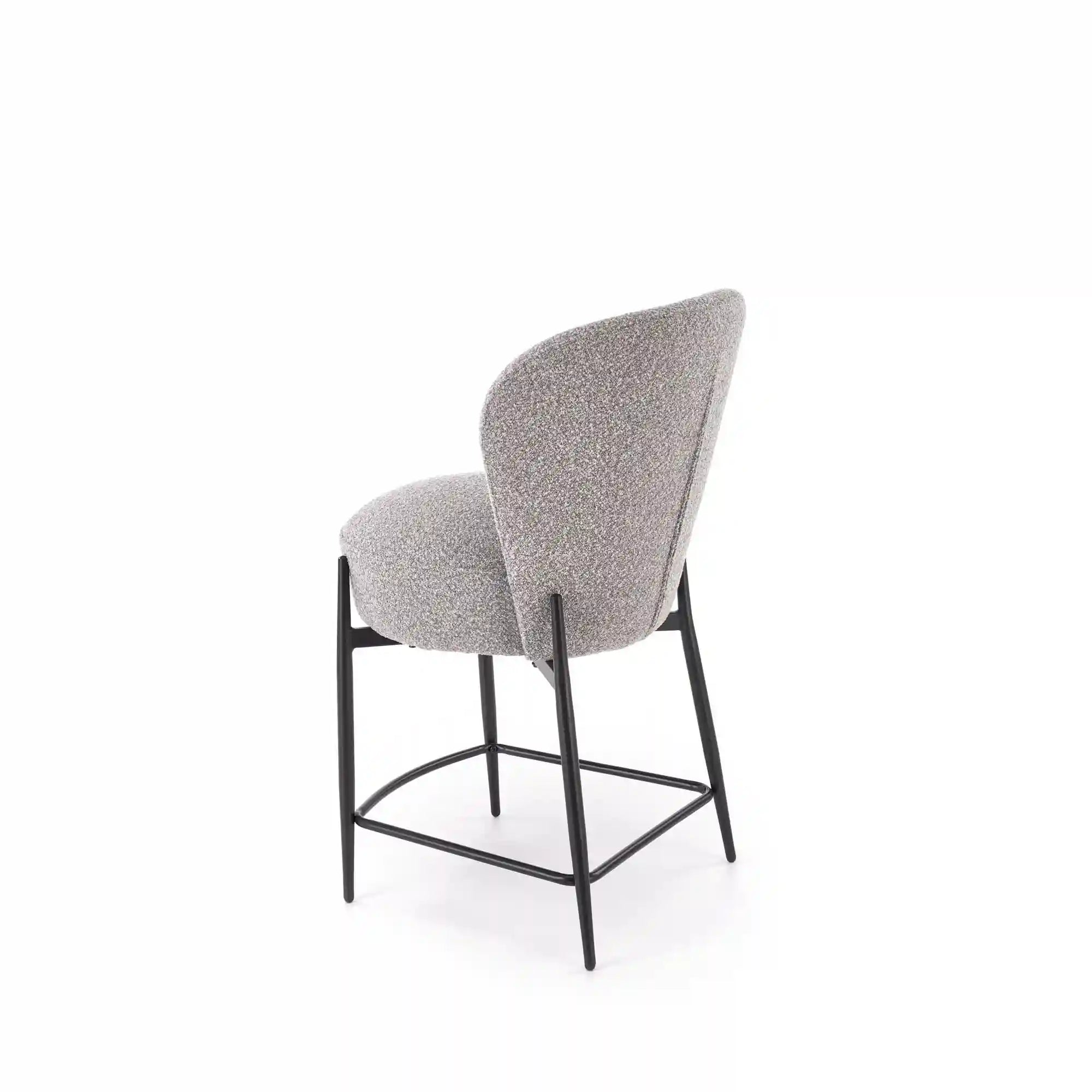 Scaun bar H126, gri/negru, stofa/metal, 57x61x95 cm