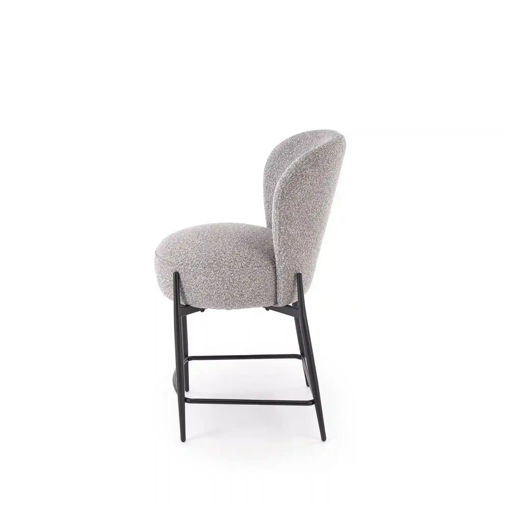 Scaun bar H126, gri/negru, stofa/metal, 57x61x95 cm