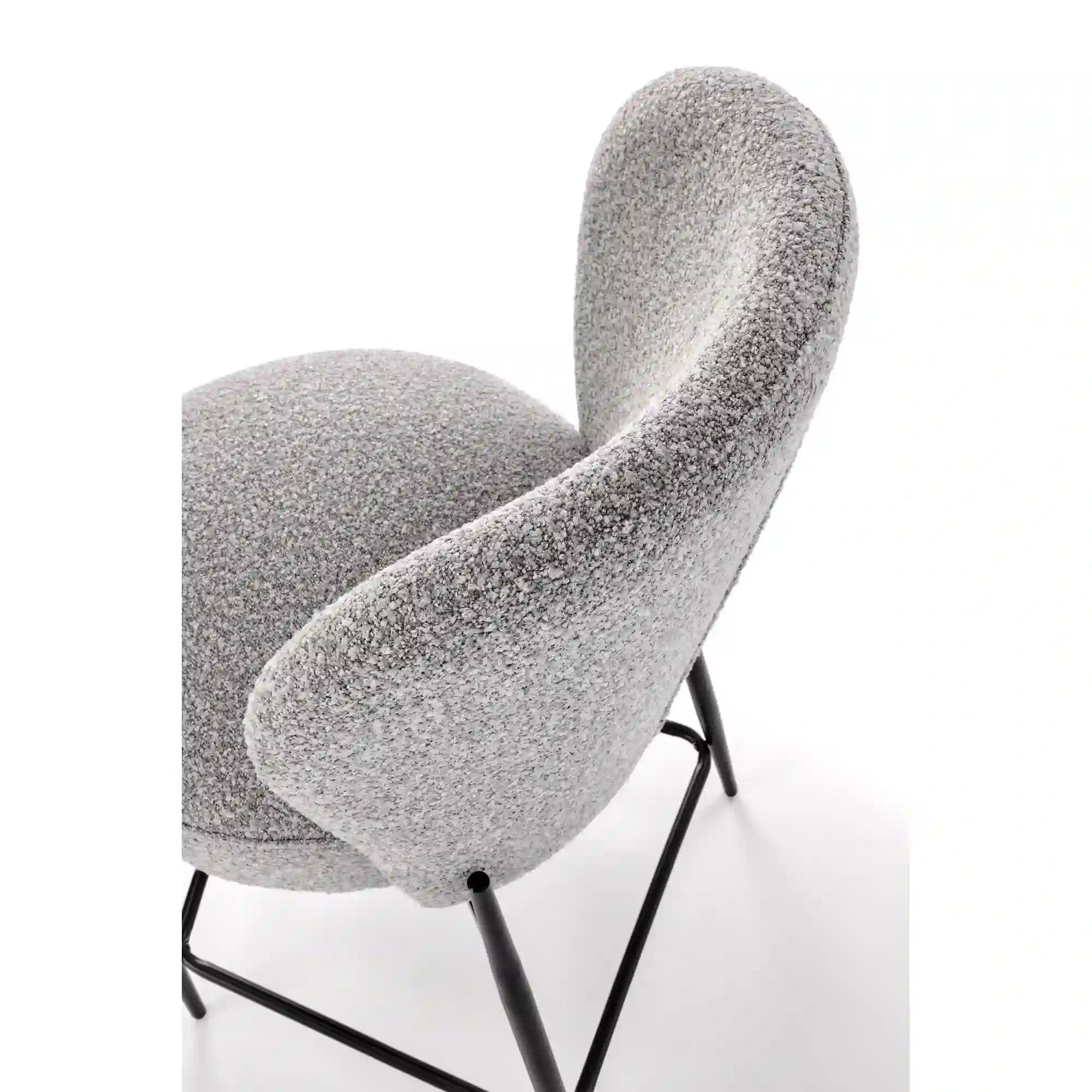 Scaun bar H126, gri/negru, stofa/metal, 57x61x95 cm