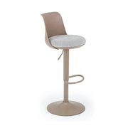 Scaun bar H127, cappuccino/gri, stofa clasica/polipropilena/metal, 40x46x88/108 cm