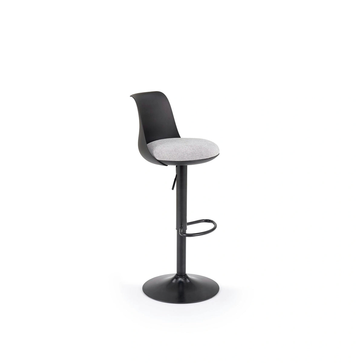 Scaun bar H127, negru/gri, stofa clasica/polipropilena/metal, 40x46x88/108 cm