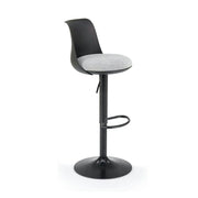 Scaun bar H127, negru/gri, stofa clasica/polipropilena/metal, 40x46x88/108 cm
