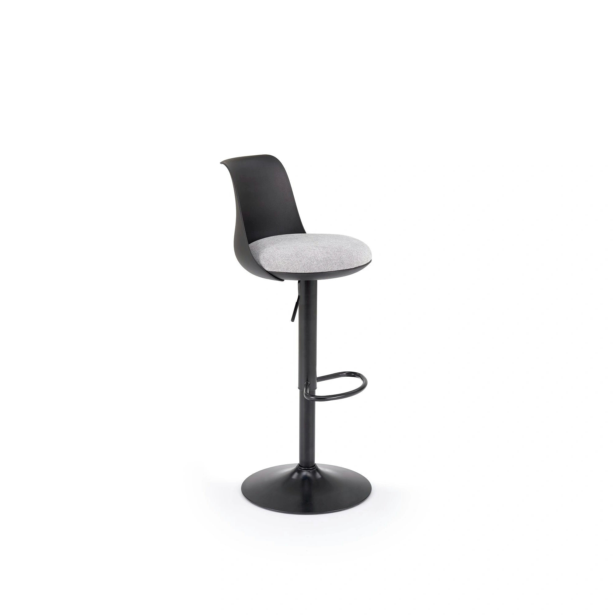 Scaun bar H127, negru/gri, stofa clasica/polipropilena/metal, 40x46x88/108 cm