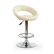 Scaun bar H15, crem/crom, piele ecologica/metal, 54x46x80/102 cm