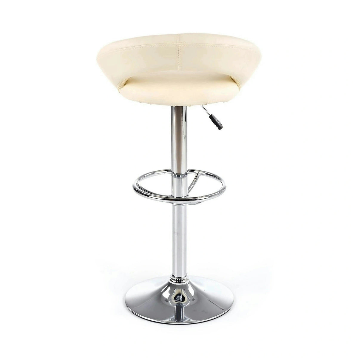 Scaun bar H15, crem/crom, piele ecologica/metal, 54x46x80/102 cm