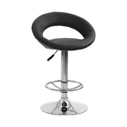 Scaun bar H15, negru/crom, piele ecologica/metal, 54x46x80/102 cm