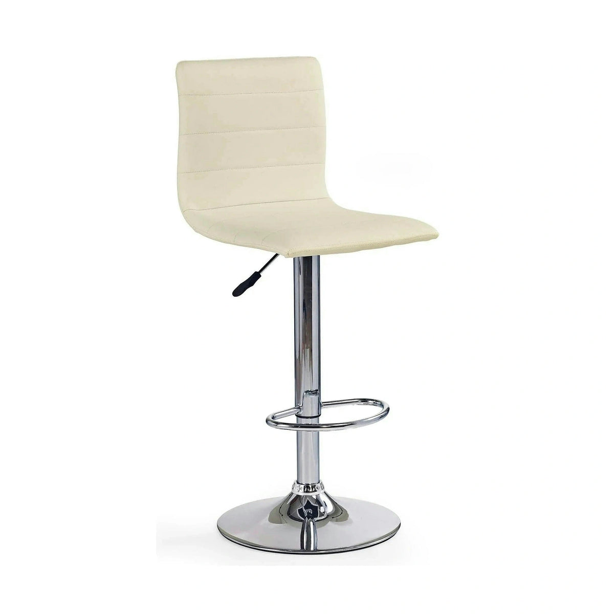 Scaun bar H21, crem/crom, piele ecologica/otel, 40x42x93/115 cm