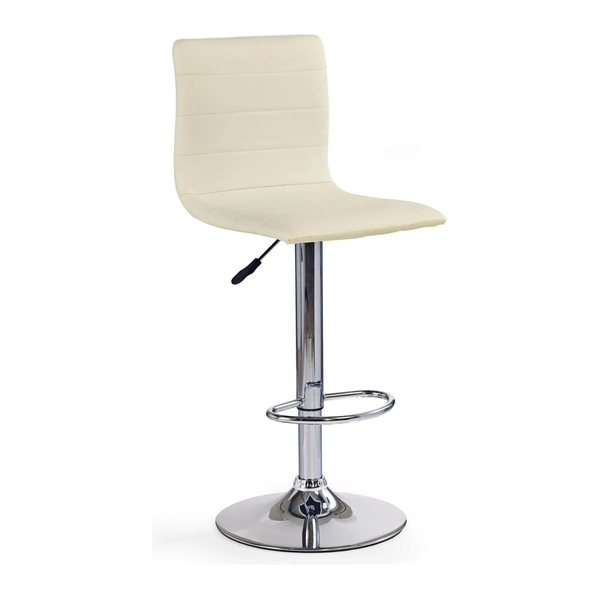 Scaun bar H21, crem/crom, piele ecologica/otel, 40x42x93/115 cm