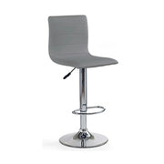 Scaun bar H21, gri/crom, piele ecologica/otel, 40x42x93/115 cm