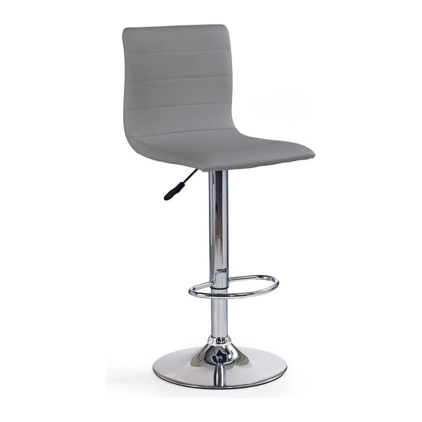Scaun bar H21, gri/crom, piele ecologica/otel, 40x42x93/115 cm