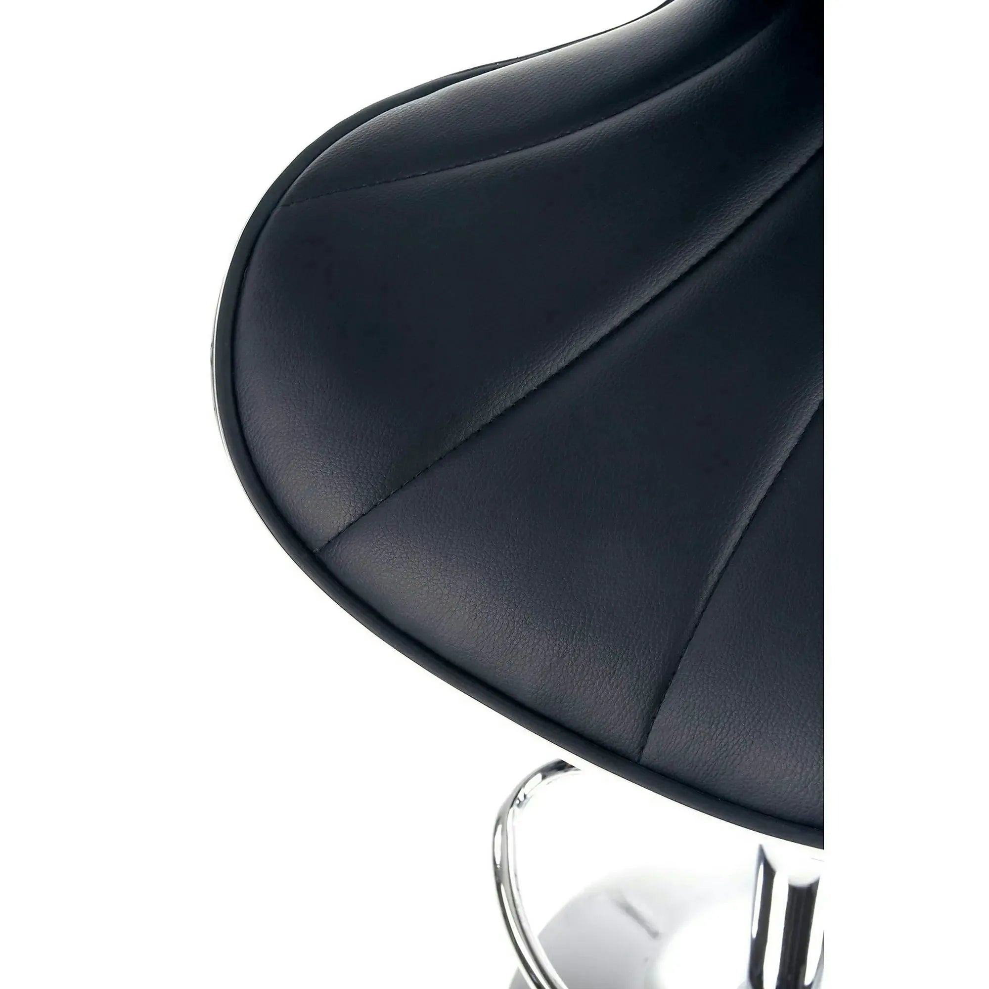 Scaun bar H69, negru/crom, piele ecologica/otel, 48x55x91/111 cm