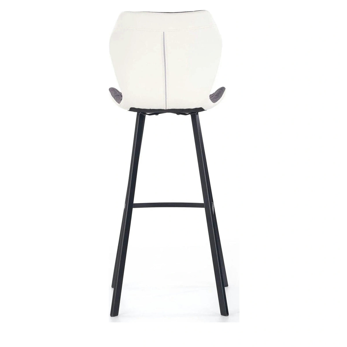 Scaun bar H83, gri/negru, stofa/piele ecologica/metal, 50x48x101 cm