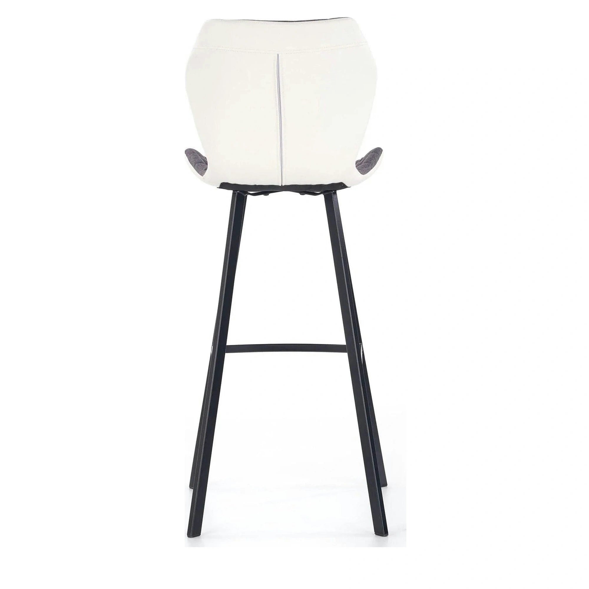 Scaun bar H83, gri/negru, stofa/piele ecologica/metal, 50x48x101 cm