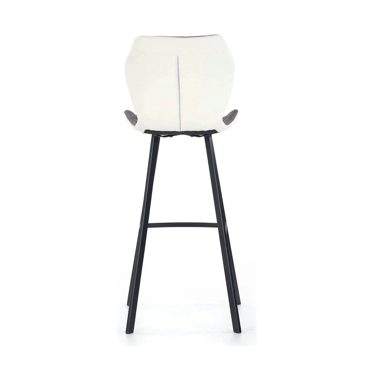 Scaun bar H83, gri/negru, stofa/piele ecologica/metal, 50x48x101 cm