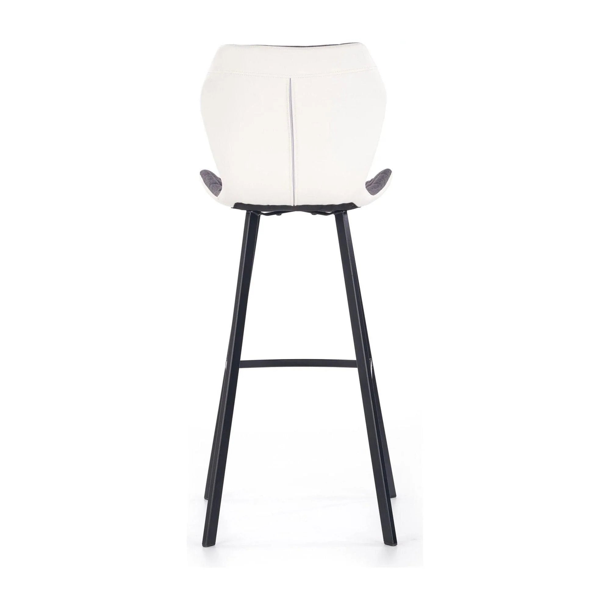 Scaun bar H83, gri/negru, stofa/piele ecologica/metal, 50x48x101 cm