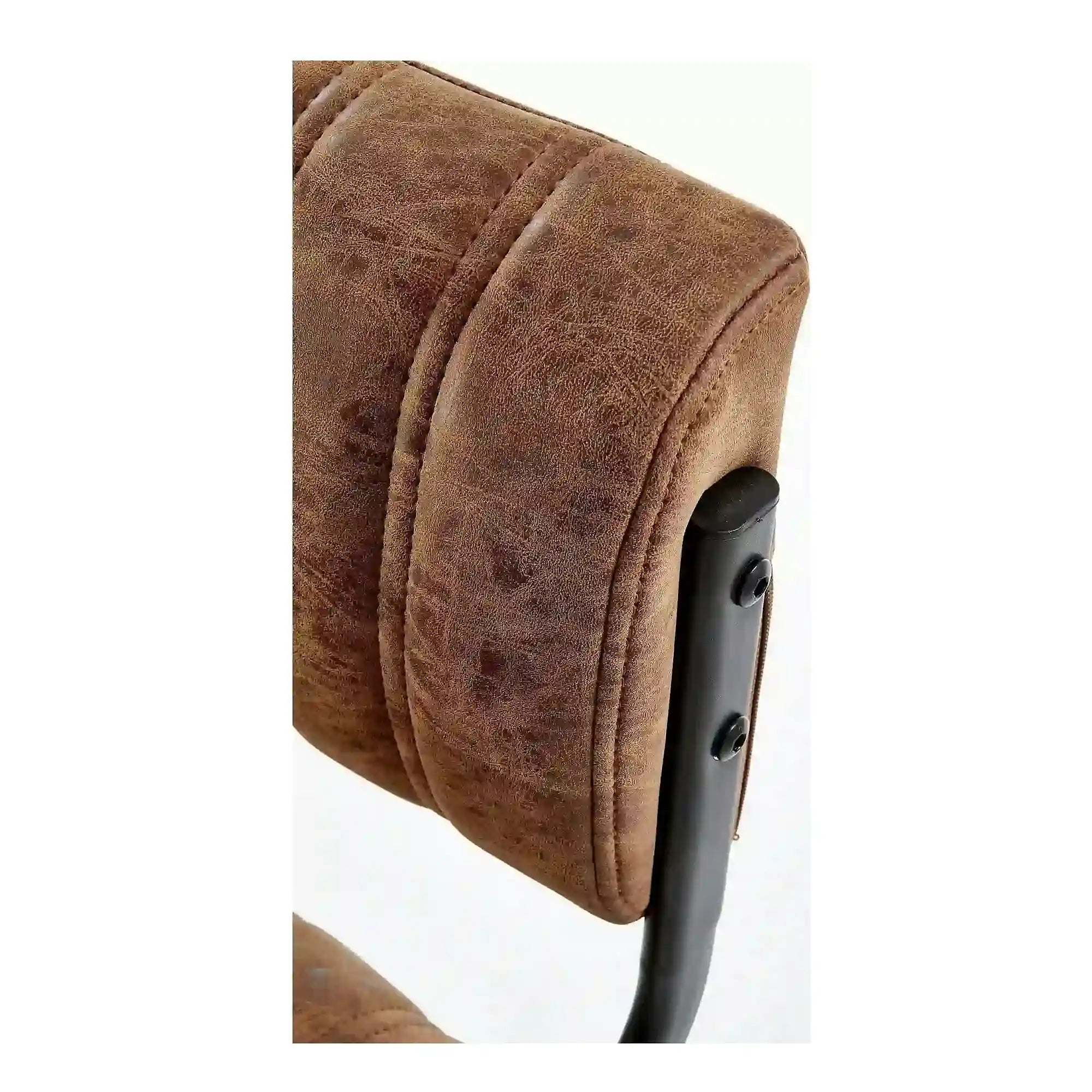 Scaun bar H88, maro/negru, piele ecologica/otel, 39x46x89/109 cm