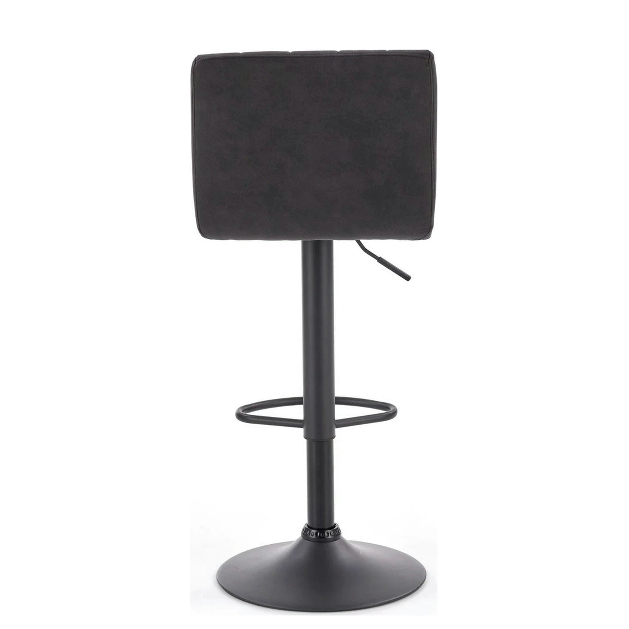 Scaun bar H89, gri inchis, piele ecologica/otel, 41x48x88/108 cm