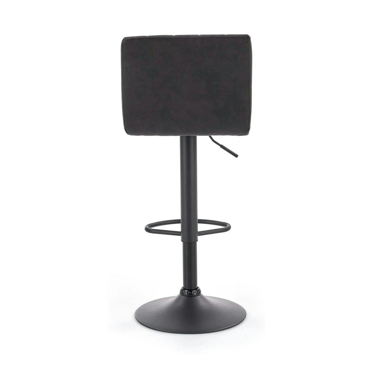 Scaun bar H89, gri inchis, piele ecologica/otel, 41x48x88/108 cm