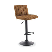 Scaun bar H89, maro/negru, piele ecologica/otel, 41x48x88/108 cm